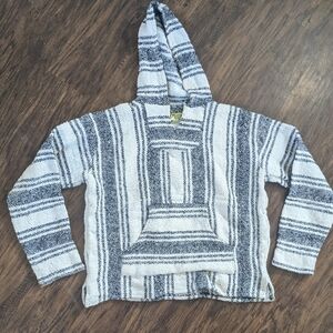 Striped Hooded Baja Pullover Sz Medium